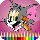 Tom and Jerry coloring icon