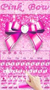 Diamond Pink Bow Keyboard Theme screenshot 2