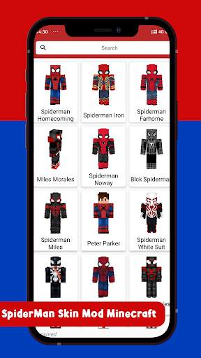 SpiderMan Skin Mod Minecraft screenshot 1