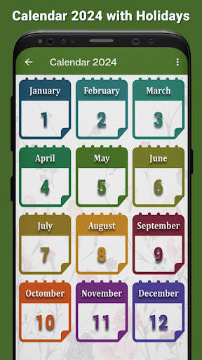 Calendar 2024 with Holidays screenshot 1