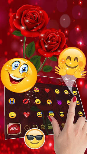 Sparkling Red Rose Keyboard screenshot 3