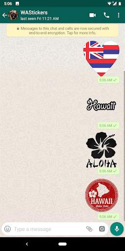 Hawaii stickers for WhatsApp WAStickerApps TexMoji screenshot 2