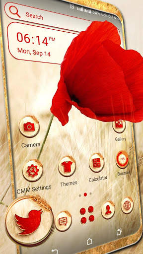 Poppy Flower Launcher Theme screenshot 1