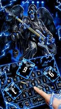Blue Music Skull Keyboard Theme screenshot 2
