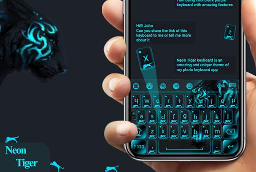 Neon Tiger keyboard Theme - Tiger keyboard screenshot 1