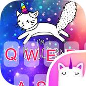 Kitty Meme Unicorn Galaxy Keyboard Theme for Girls 1.0