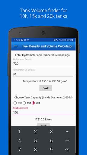 Fuel Density and Volume Calculator screenshot 3