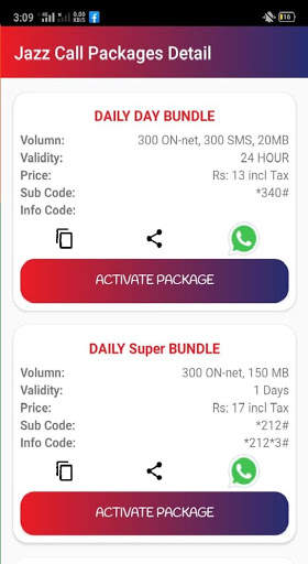 All Sim Network Packages Details 2020 screenshot 3