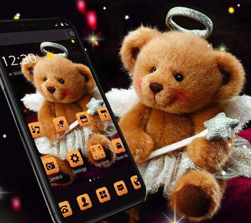 Cute Angel Teddy Bear Theme screenshot 2