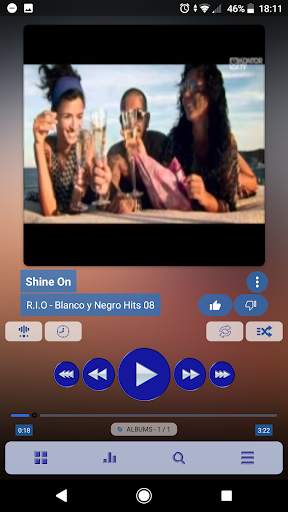 Poweramp v3 skin blue light screenshot 7