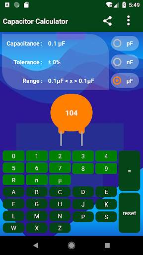 Capacitor Calculator скриншот 2
