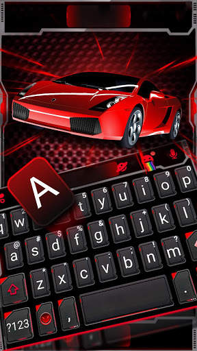 Tema Keyboard Red Sports Car Racing screenshot 2