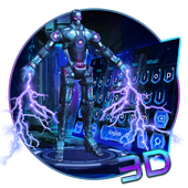 3D Neon Robot Keyboard Theme icon