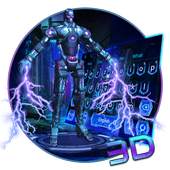 3D Neon Robot Keyboard Theme 10001002