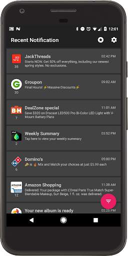 Recent Notification screenshot 1