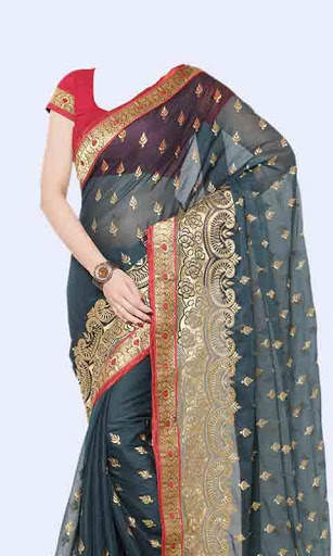 Women Transparent Saree Photo Suit скриншот 3