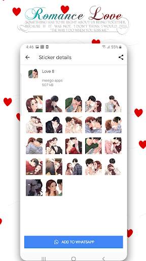 Couple Love Romance Sticker Packs : WAStickerApps screenshot 6