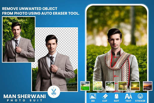 Man Sherwani Photo Suit Editor screenshot 1