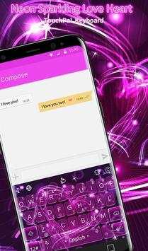 Purple Sparkling Love Heart Keyboard Theme screenshot 2