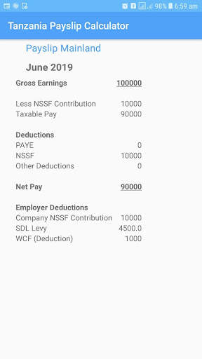 Tanzania Payslip Calculator screenshot 2