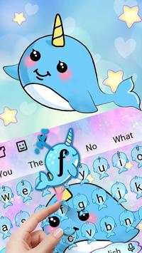 Cute Unicorn Whale Keyboard screenshot 2