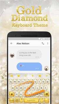 Gold Diamond Emoji Keyboard Theme for Messenger screenshot 4