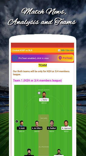 11app - Teams for Dream11, My11circle & Myteam11 screenshot 3