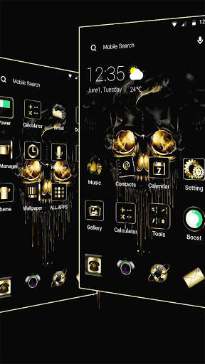 Gold Black Horrific Skull APUS Launcher Theme screenshot 5