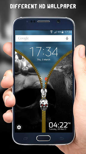 Skull Zipper Lock Screen screenshot 2