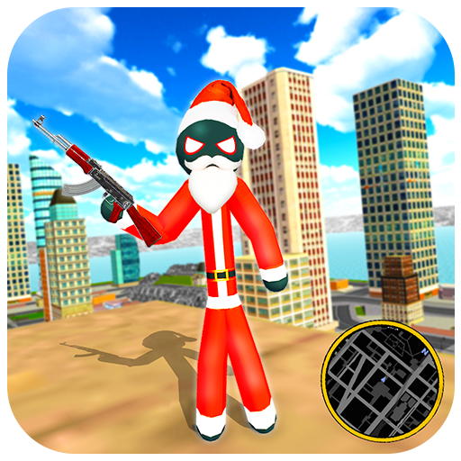 Santa Claus Stickman - Rope Hero Gangster Crime icon
