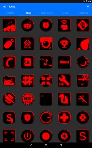Flat Black and Red Icon Pack screenshot 20