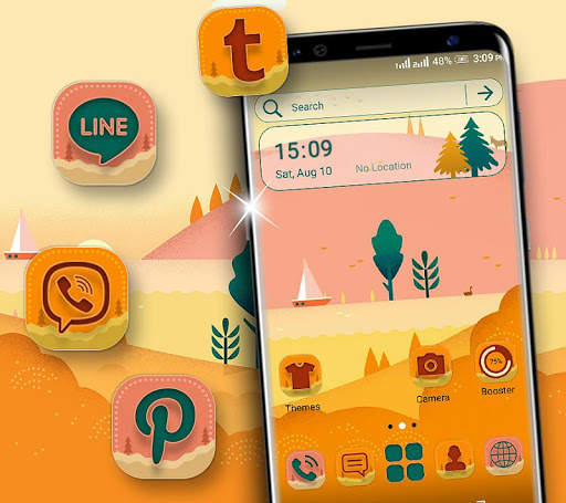Illustration Landscape Launcher Theme screenshot 1