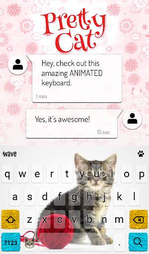 Pretty Cat Animated Keyboard   Live Wallpaper screenshot 3