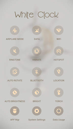 White Clock APUS Launcher theme screenshot 3