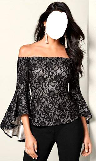 Women Crop Shoulder Photo Maker 4 تصوير الشاشة