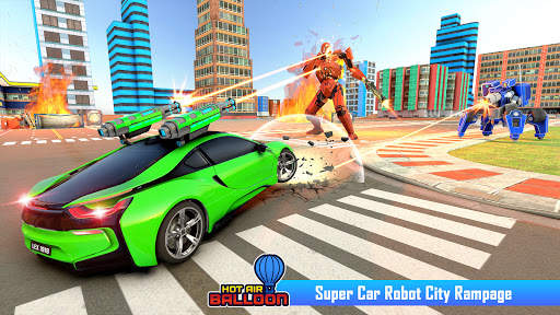 Hot Air Balloon Robot Car Transform Robot Games screenshot 3