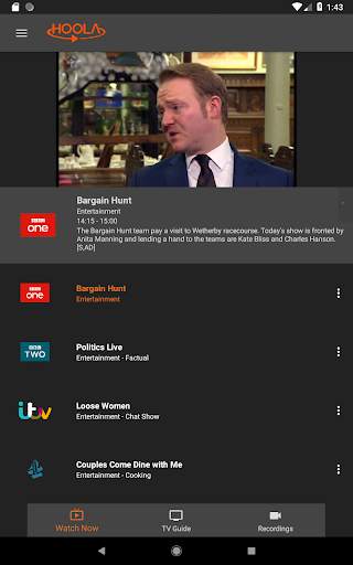 HoolaTV - Watch Live British TV 11 تصوير الشاشة