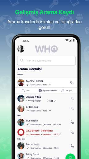 WHO:Arayan Kimliği,Spam Koruma screenshot 6