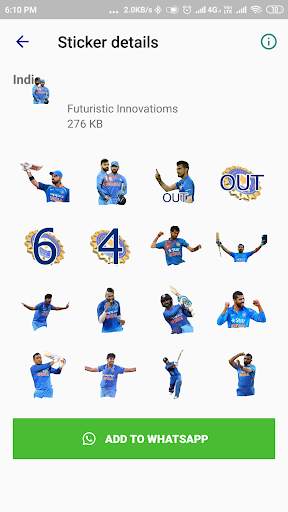 Cricket World Cup Stickers for Whatsapp screenshot 2