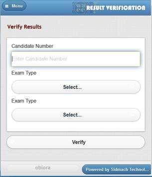 WAEC Results Verification screenshot 1