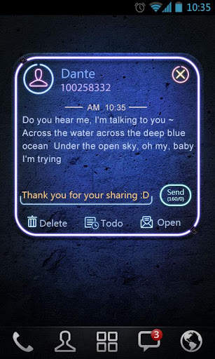 NEON THEME GO SMS PRO  EX screenshot 3