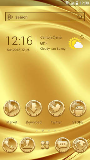 Luxurious Gold Go Launcher Theme скриншот 2