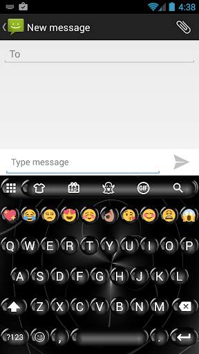 Spheres Black Emoji Keyboard screenshot 1