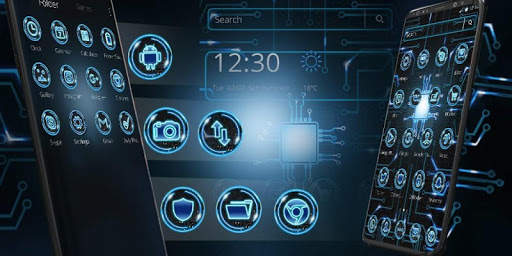 Blue circuit board theme screenshot 4