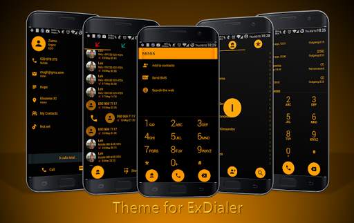 Dialer theme Flat BlackOrang स्क्रीनशॉट 1