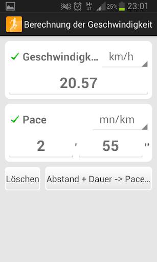Berechnung der Geschwindigkeit screenshot 2