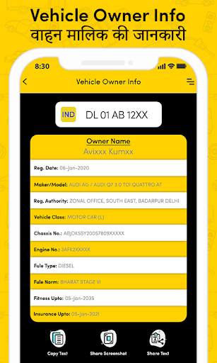 RTO Vehicle & Licence Info screenshot 3