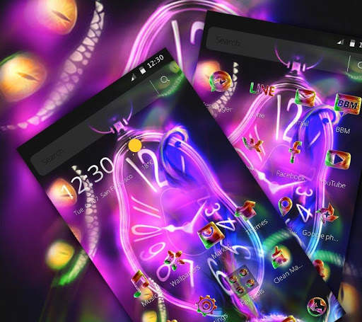 Neon Purple Clock Monster Theme screenshot 4