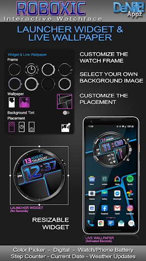 Roboxic HD WatchFace Widget Live Wallpaper screenshot 3