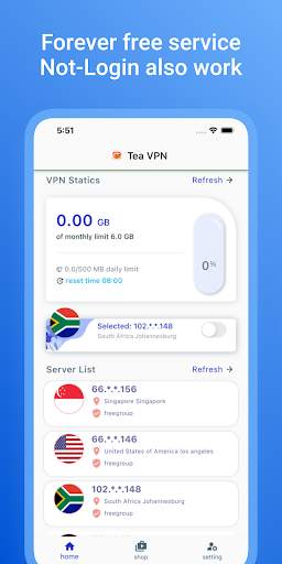 Tea VPN - Flutter VPN APP screenshot 6